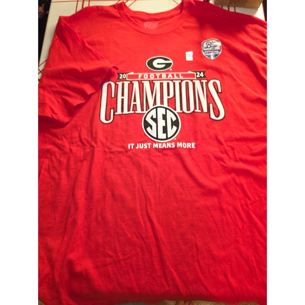 Blue 84 Georgia Bulldogs 2024 SEC Champions Red T-Shirt Mens XXL UGA Football